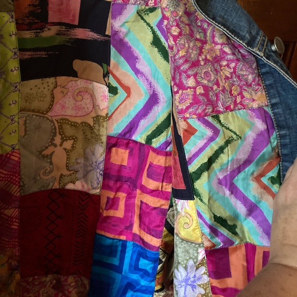 Chico’s size S denim jacket with colorful lining - Picture 3 of 7